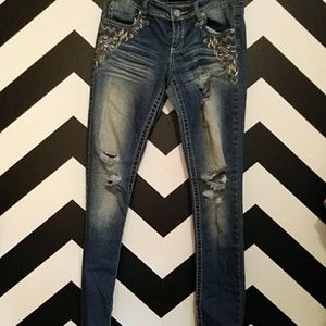 Twenty on black jeans
